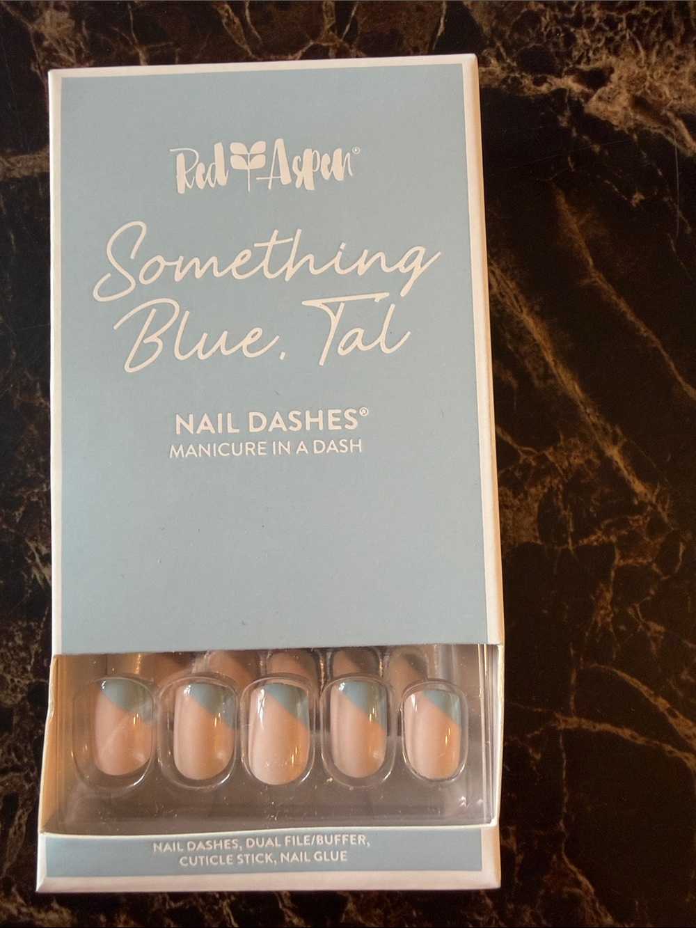Red Aspen "Something Blue, Tal" Blue & Nude Nail Dashes